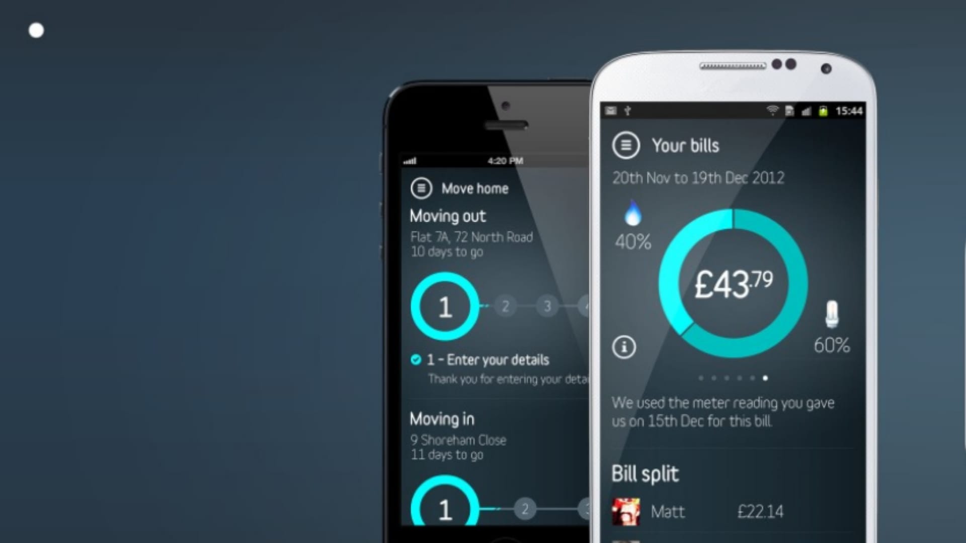 Mobiles showing the app on screen